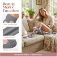 thumbnail image 5 of Xfvqtps 6 Pairs Socks for Womens Flower Pattern Long Knee High Home Tube Socks Warmth All-Season Highly Elastic Socks, 5 of 9