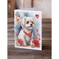 thumbnail image 2 of Maltese Valentine Roses Greeting Cards Pack of 8 7 in x 5 in, 2 of 3