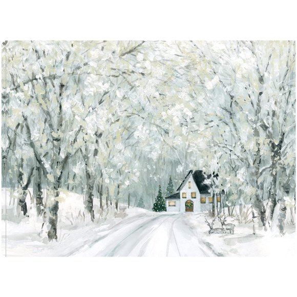 Fine Art Canvas Christmas Lane Canvas Print by Artist Carol Robinson