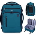 thumbnail image 6 of 17" Travel Backpack for Men Carry on Backpacks Fit 15.6" Laptop, Small Flight Approved Bag with 16 Pockets, Water Resistant Casual Daypack School College Business 25L, Blue Green, 6 of 10