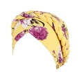 thumbnail image 2 of Turban Imprimé Confortable Respirant Multicolore Couche Unique Bonnet de Cheveux Accessoires pour Femmes Jaune, 2 of 6
