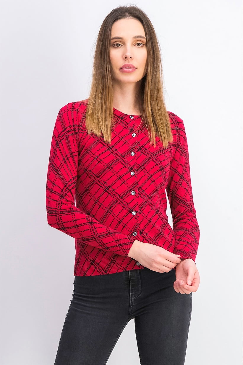 Petite Pamela Plaid Cardigan Bright 
