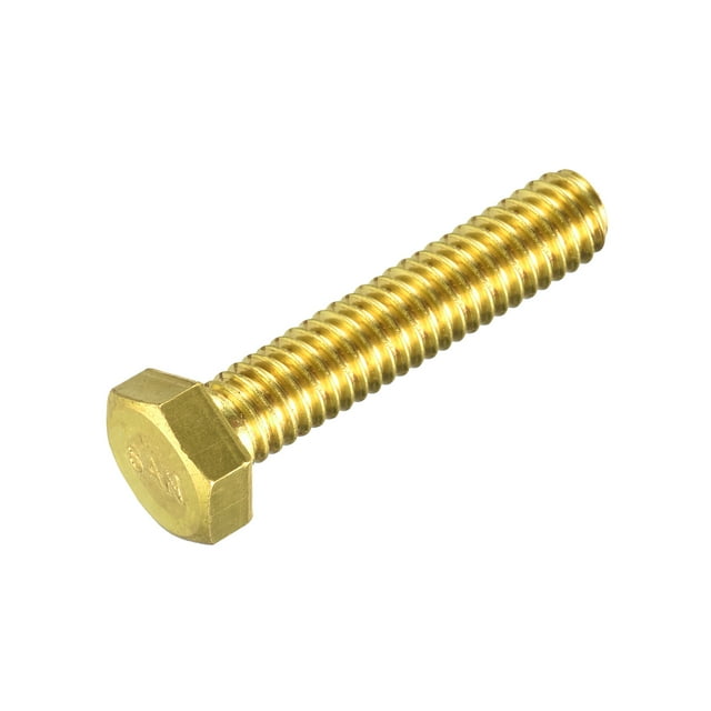 Unique Bargains Brass Hex Bolts, 5/16-18x1-1/2' 1 Pack Fully Thread Grade 4.8 Machine Screws