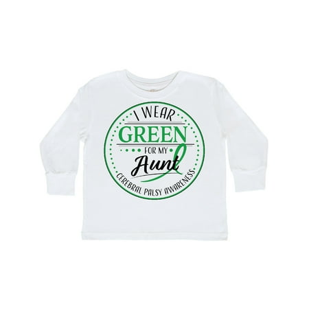 

Inktastic I Wear Green for my Aunt- Cerebral Palsy awareness Gift Toddler Boy or Toddler Girl Long Sleeve T-Shirt