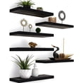 thumbnail image 1 of Estantes flotantes YYWUOJJ de madera para decoración de pared, juego de 6 unidades, color negro, 1 of 7