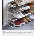 thumbnail image 4 of Yamazaki Home 3-Tier Expandable Shoe Rack, White, Steel, Expandable, 4 of 5