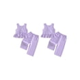 thumbnail image 2 of BemeyourBBs Toddler Baby Girl Summer Clothes Infant Baby Girl 2 Piece Summer Outfit Casual Striped Ruffled Hem V Neck Sleeveless Tank Tops and Wide Legs Pants 2 Pcs Set, 2 of 9