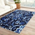 thumbnail image 1 of Blue and White Porcelain Rug & Home Decor - Chinoiserie Rugs for Entryway, Front Door Mat Indoor Entrance, Washable Rugs, 2x3 Rug, Non Slip Small Area Rug, Blue Floral Carpet & Room Decorations V-&72, 1 of 7