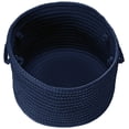 thumbnail image 3 of 14" Navy Blue Handcrafted Round Braided Basket, 3 of 6