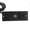 thumbnail image 2 of Recessed Power Strip with 2 AC Outlets and 2 USB Ports Furniture Desktop Embedded Power Socket 1.5m Cable, 2 of 4