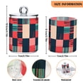 thumbnail image 5 of Yayeee 4 Pack Qtip Holder Bathroom Cotton Swab Canister with Lid Clear Dispenser Set, Red Teal Plaid, 5 of 6