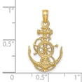 thumbnail image 3 of 14K Yellow Gold Charm Pendant Men'S 24 mm 8 Small Anchor With Wheel, 3 of 4