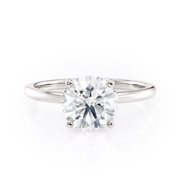 IGI Certified 1 Carat Lab Grown Diamond Round Solitaire Ring in 14k White Gold (G, VS2, cttw) 4-Prong Size 7 by Yadav