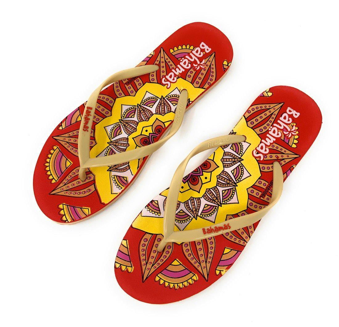 Relaxo Bahamas Flip Flops Sandals Slippers for Women with Summer Fun