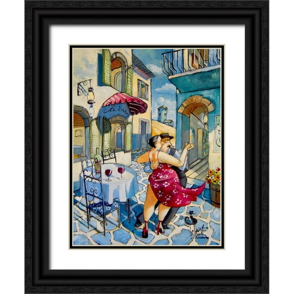 West, Ronald 15x18 Black Ornate Wood Framed with Double Matting Museum Art Print Titled - Lunch Date
