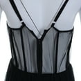 thumbnail image 7 of Lnzyyephy Female Dress, Solid Color Sleeveless Strappy One-Piece See-Through Dress for Women, Black/White, 7 of 7