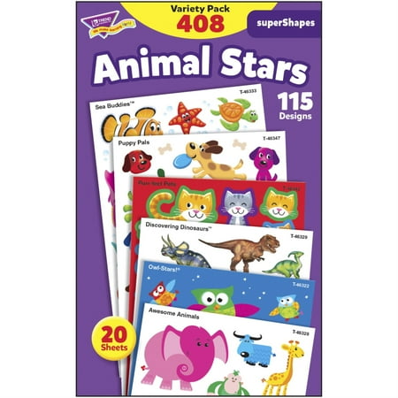 UPC: 0078628469288 | TREND TEP46928 Animal Fun Stickers Variety Pack 408 / Pack Multicolor