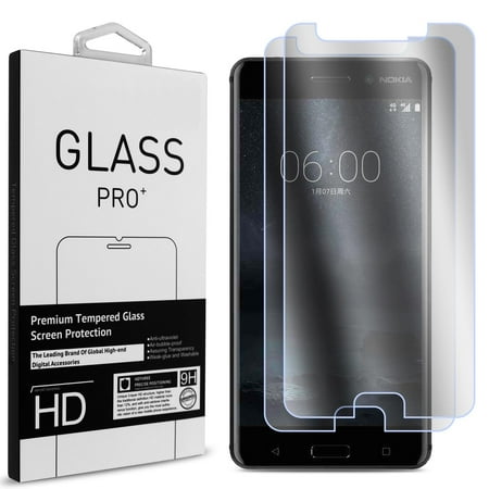 Nokia Big Screen 2 Pack of CoverON Nokia 6 Tempered Glass Screen Protectors - Premium Grade 9H Tough - HD Clear ()