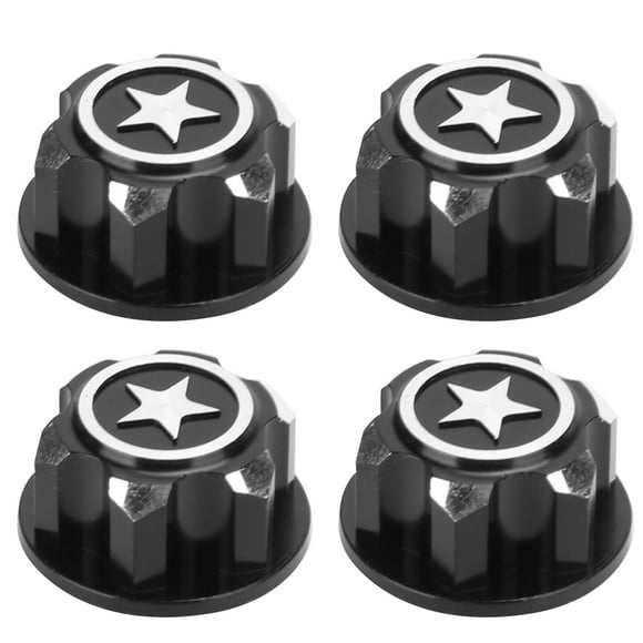 4pcs Aluminum Alloy Wheel Hub Cap Cover Accessory Fit for Traxxas X Maxx 1/10 RC Car(Black )