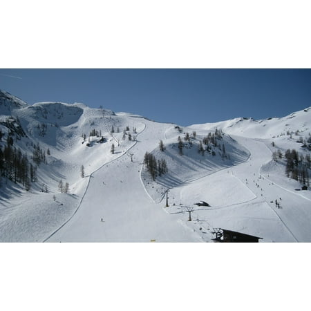 Alpina Sports Skis LAMINATED POSTER Mountains Skiing Ski Run Alpine Winter Sports Poster Print 24 x 36 ()