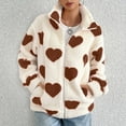 thumbnail image 6 of DHFJKG Women Oversized Fuzzy Coat Heart Print Zipper Cardigan For Fall Winter Long Sleeve Turndown Collar Fashionable Coats, 6 of 6