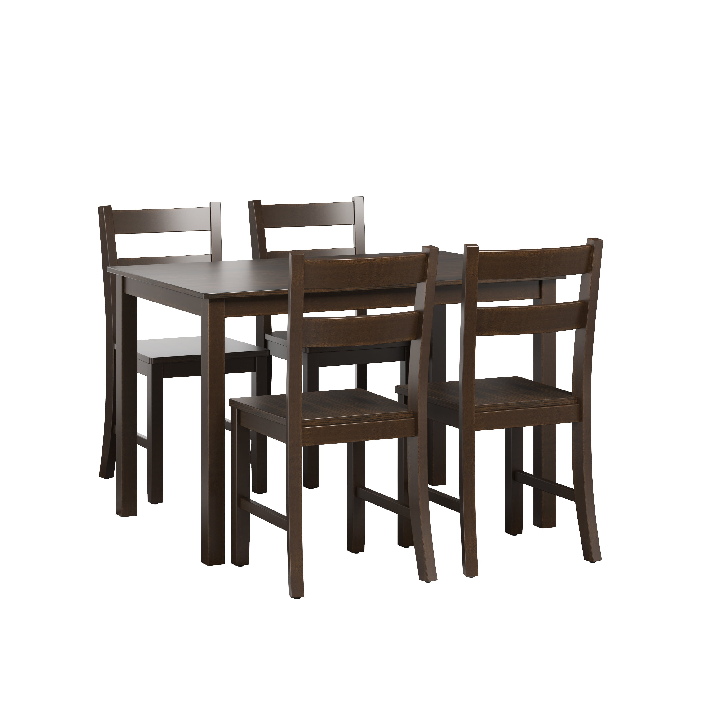Mainstays Eastwood 5 Piece Wooden Dining Set, Dark Brown