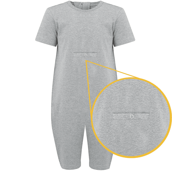 KayCey Secret Zip Back Jumpsuits with Tube Access - Short Sleeve, Knee Length (KIDS)