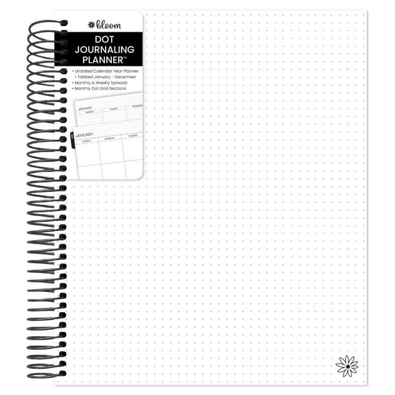 bloom daily planners Undated Dot Journaling Planner & Calendar , 7.5" x 9"