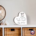 thumbnail image 6 of LifeSong Milestones Wood Heart Block 15th Anniversary Sign Gifts for Couples, 6 of 6