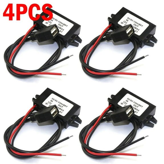 4PC DC-DC 12V To 5V Converter Step Down Module USB Output Power Adapter 3A 15W