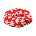 thumbnail image 3 of Cama túnel navideña para gatos, cueva tipo donut, accesorio para mascotas, práctico túnel tipo donut debajo del de Navidad para gatitos y perros, 3 of 8