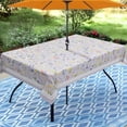 thumbnail image 2 of Outdoor Tablecloth with Umbrella Hole 60" x 84" Waterproof Zipper Table Cloth for Patio Table - Ideal for Picnics, Camping, and Yard Use, 2 of 6