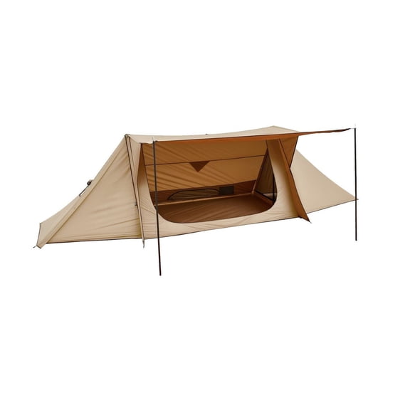 Camping Hot Tent with Stove Jack - Lightweight 2 Person 4 Season Bushcraft Tent, Waterproof Winter Shelter with Tarp Poles for Hiking, Fishing & Backpacking