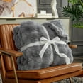 thumbnail image 4 of Faux Fur Plush Throw Blanket Soft Fluffy Bubble Blanket for Couch, Sofa Bedroom, 4 of 5