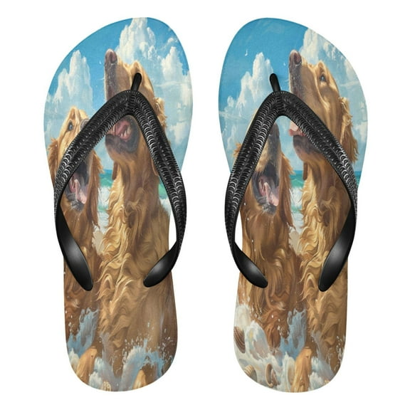 YAZAOOSummer Flip Flops Creatively Beach Buddies Having Fun Simple Beach Sandals