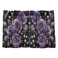 thumbnail image 7 of Yayeee Kitchen Curtains Tier Pair Light Filtering 27"x36" Rod Pocket Short Cafe Window Panel, Purple Roses, 7 of 7