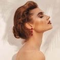 thumbnail image 4 of Fashionable Long Multi Layered Square Glass Diamond Earrings Women's Simple Light Luxury Banquet Earrings, 4 of 6