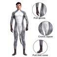thumbnail image 3 of Trajes de Halloween de Zawaland Zentai con cola de animal Husky zorro lobo estampado Catsuit disfraces traje de cobertura completa Cosplay Petsuit, 3 of 5