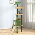 thumbnail image 3 of Dextrus 72.8" Tall Cat Tree Tower for Indoor Cats, Large Cat Climbing Condo with Self-Grooming Brush, Perch, Basket, Sisal Scratching Posts, and Toy Balls,Green, 3 of 6