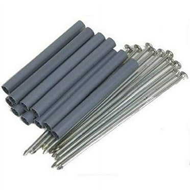 AMERIMAX HOME PRODUCTS Gutter Spike & 5-In. Black Plastic Ferrule, Galvanized, 7-In., 10-Pk. 29044