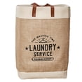 thumbnail image 1 of Jute Cloth Shopping Bag, Simple Style White Edge Large Jute Storage Bag EVA  for Travel Hanger Pattern,Letters Pattern, 1 of 8