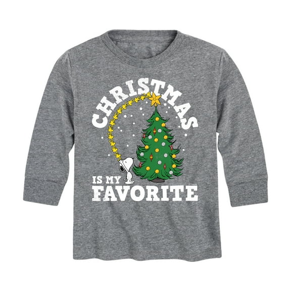 Peanuts - Christmas Is My Favorite  - Toddler And Youth Long Sleeve Graphic T-Shirt