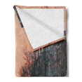 thumbnail image 2 of Landscape Soft Flannel Fleece Blanket, Evening in Amsterdam Netherlands Scandinavian Aurora Borealis River Bridge Image, Cozy Plush for Indoor and Outdoor Use, 50" x 70", Pink Grey, by Ambesonne, 2 of 5