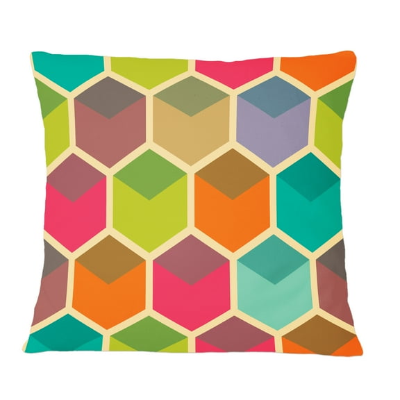 Designart Retro Hexagon Pattern I' Mid-Century Modern Throw Pillow - 12x20