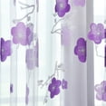 thumbnail image 2 of Bouanq Floral Embroidered Sheer Curtains for Bedroom Drapes Sheer Curtains for Living Room Embroidery Curtain Panels Blue Rod Pocket 78 inches Long, 2 of 5