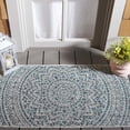 thumbnail image 2 of SAFAVIEH Courtyard Josiah Floral Medallion Indoor/Outdoor Area Rug, 2'7" x 5', Light Grey/Teal, 2 of 12