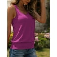 thumbnail image 3 of Women V Neck Tank Tops Summer Ribbed Sleeveless Casual Tops Loose Fit Banded Bottom Shirts, 3 of 6