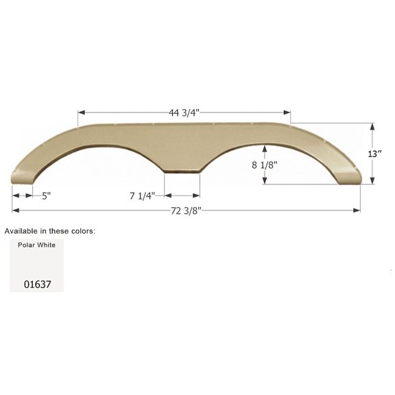 Icon 01637 Tandem Axle Fender Skirt FS774 for Keystone - Polar White