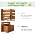thumbnail image 3 of Outdoor Privacy Screen Wood Privacy Panel with 4 Planter Boxes, Raised Bed with 3 Panels, Drainage Holes, 3 of 7