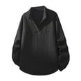thumbnail image 1 of MeetoTime Mens Stand-up Collar Shirts Solid Color Long Sleeve Fleece Fall Winter Pullover Tops, 1 of 5